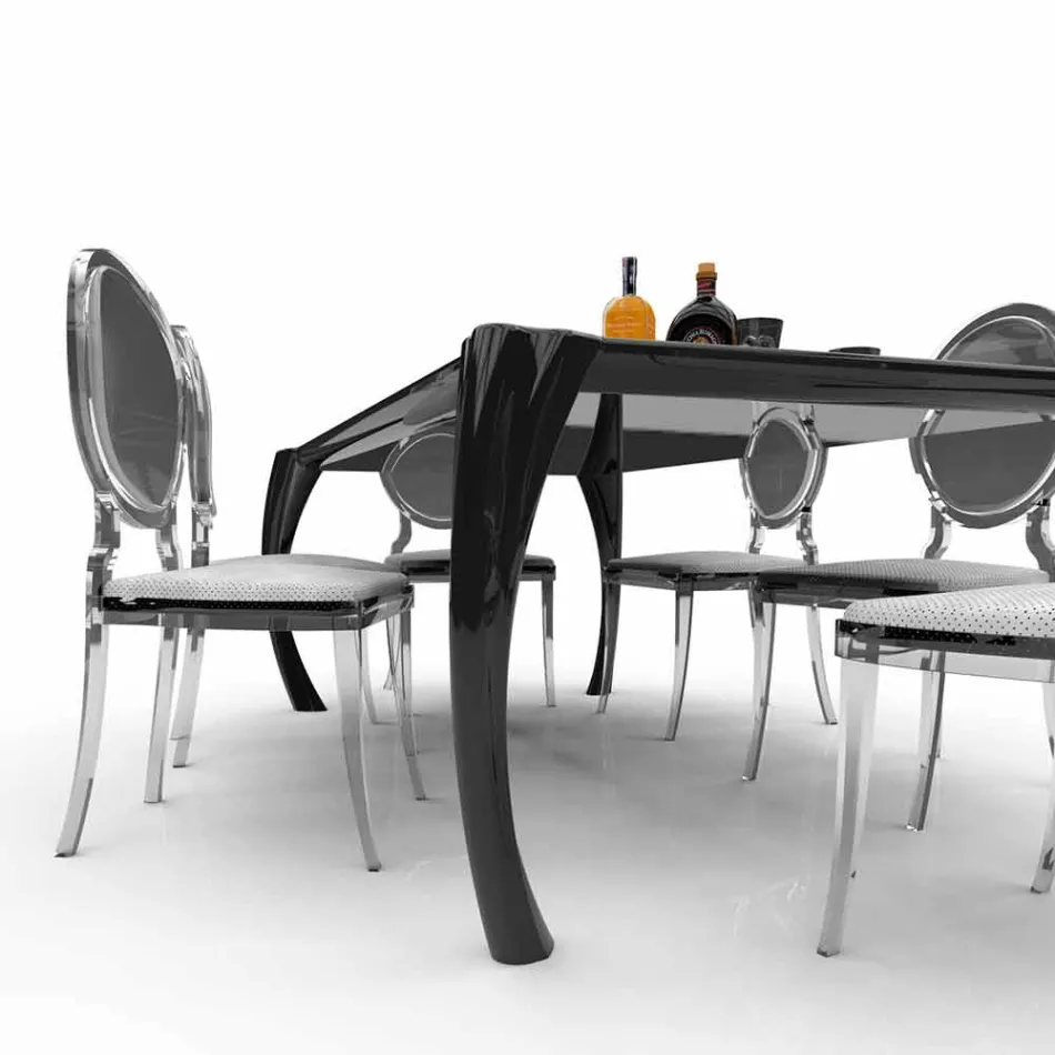 Table à manger design moderne produite en Italie, Milzano Viadurini