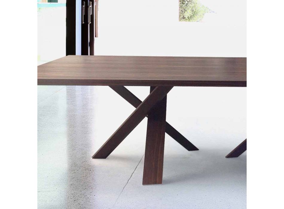 Table design moderne en bois 240x120cm fabriqué en Italie Arbre Viadurini