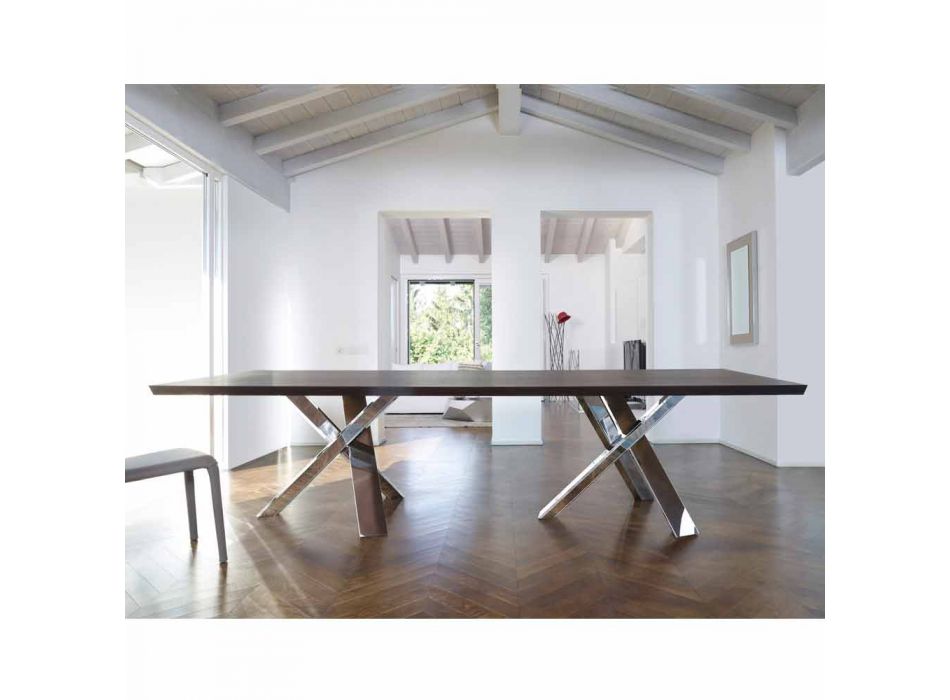 Table design moderne en bois 240x120cm fabriqué en Italie Arbre Viadurini