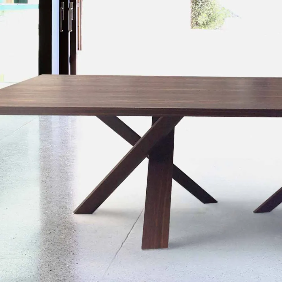 Table design moderne en bois 270x120cm fabriqué en Italie Arbre Viadurini