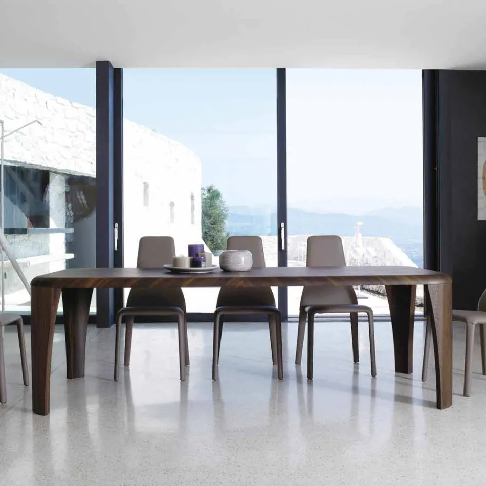 Table design moderne en bois faite à la main en bois d'Italie Viadurini