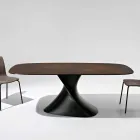 Table en verre de céramique au design moderne fabriquée en Italie, Clark Viadurini