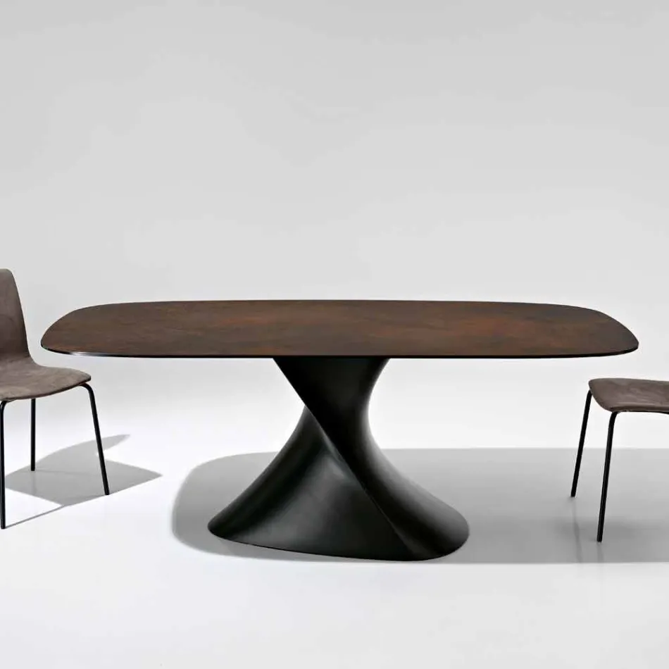 Table en verre de céramique au design moderne fabriquée en Italie, Clark Viadurini