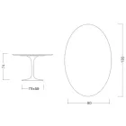 Table Eero Saarinen H 74 avec plateau ovale en marbre Calacatta Gold Made in Italy - Scarlet Viadurini