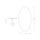 Table Eero Saarinen H 74 avec plateau ovale en marbre Calacatta Gold Made in Italy - Scarlet Viadurini