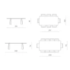 Table d'appoint effet bois avec pieds incurvés, disponible en deux tailles et différentes finitions - Argo Viadurini