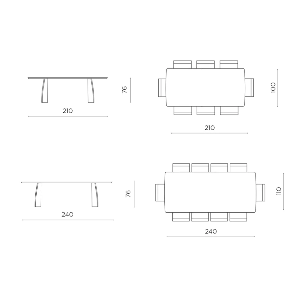 Table d'appoint effet bois avec pieds incurvés, disponible en deux tailles et différentes finitions - Argo Viadurini