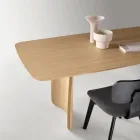 Table d'appoint effet bois avec pieds incurvés, disponible en deux tailles et différentes finitions - Argo Viadurini