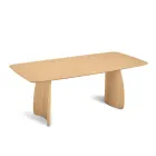 Table d'appoint effet bois avec pieds incurvés, disponible en deux tailles et différentes finitions - Argo Viadurini