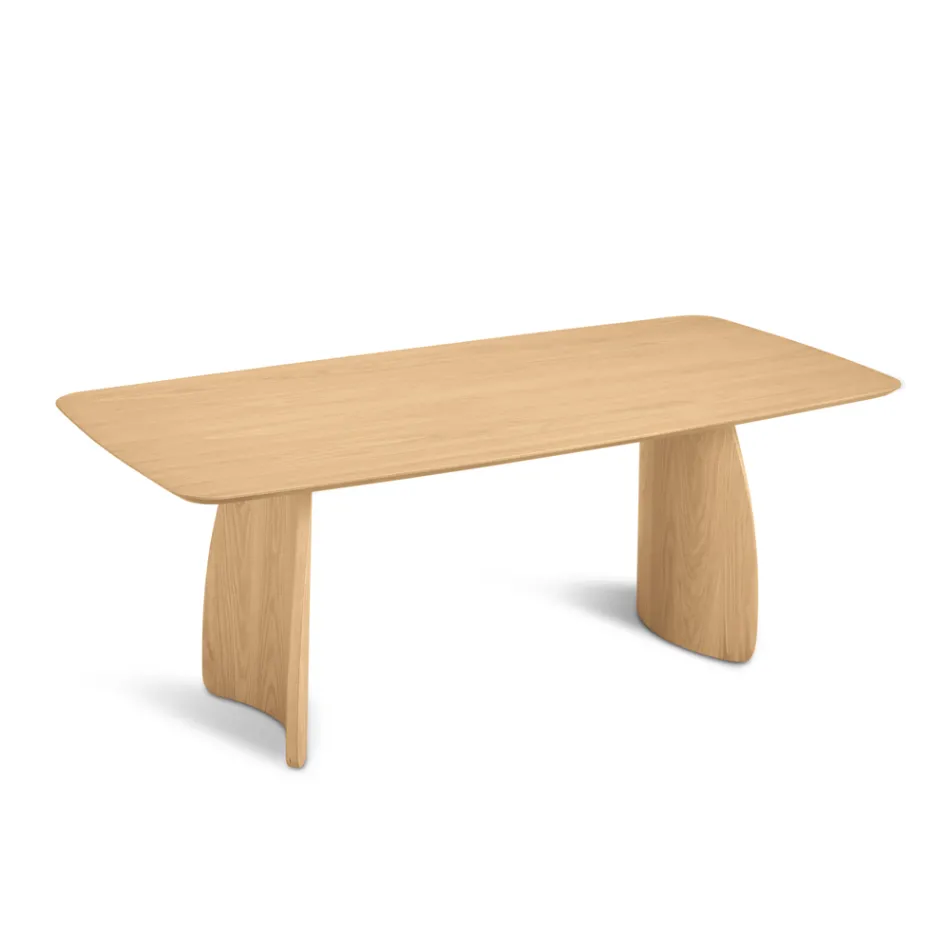 Table d'appoint effet bois avec pieds incurvés, disponible en deux tailles et différentes finitions - Argo Viadurini