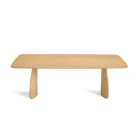 Table d'appoint effet bois avec pieds incurvés, disponible en deux tailles et différentes finitions - Argo Viadurini