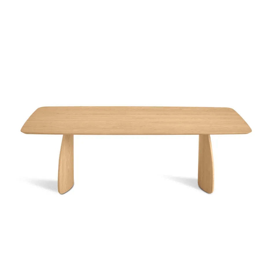 Table d'appoint effet bois avec pieds incurvés, disponible en deux tailles et différentes finitions - Argo Viadurini