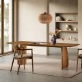Table d'appoint effet bois avec pieds incurvés, disponible en deux tailles et différentes finitions - Argo