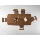Table d'appoint effet bois avec pieds incurvés, disponible en deux tailles et différentes finitions - Argo Viadurini