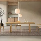 Table d'appoint effet bois avec pieds incurvés, disponible en deux tailles et différentes finitions - Argo Viadurini