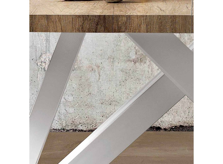 Table extensible moderne en bois de mélamine fabriqué en Italie, Wilmer Viadurini
