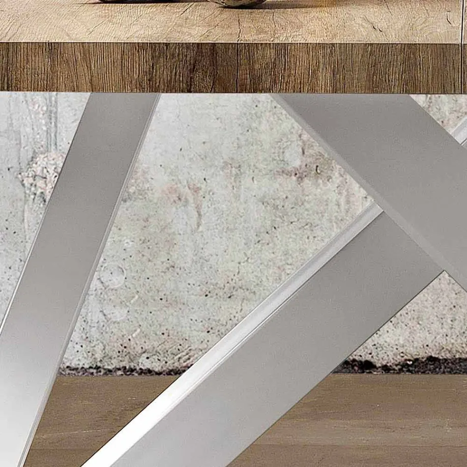 Table extensible moderne en bois de mélamine fabriqué en Italie, Wilmer Viadurini