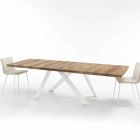 Table extensible moderne en bois de mélamine fabriqué en Italie, Wilmer Viadurini