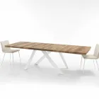 Table extensible moderne en bois de mélamine fabriqué en Italie, Wilmer Viadurini