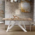 Table extensible moderne en bois mélaminé made in Italy, Wilmer