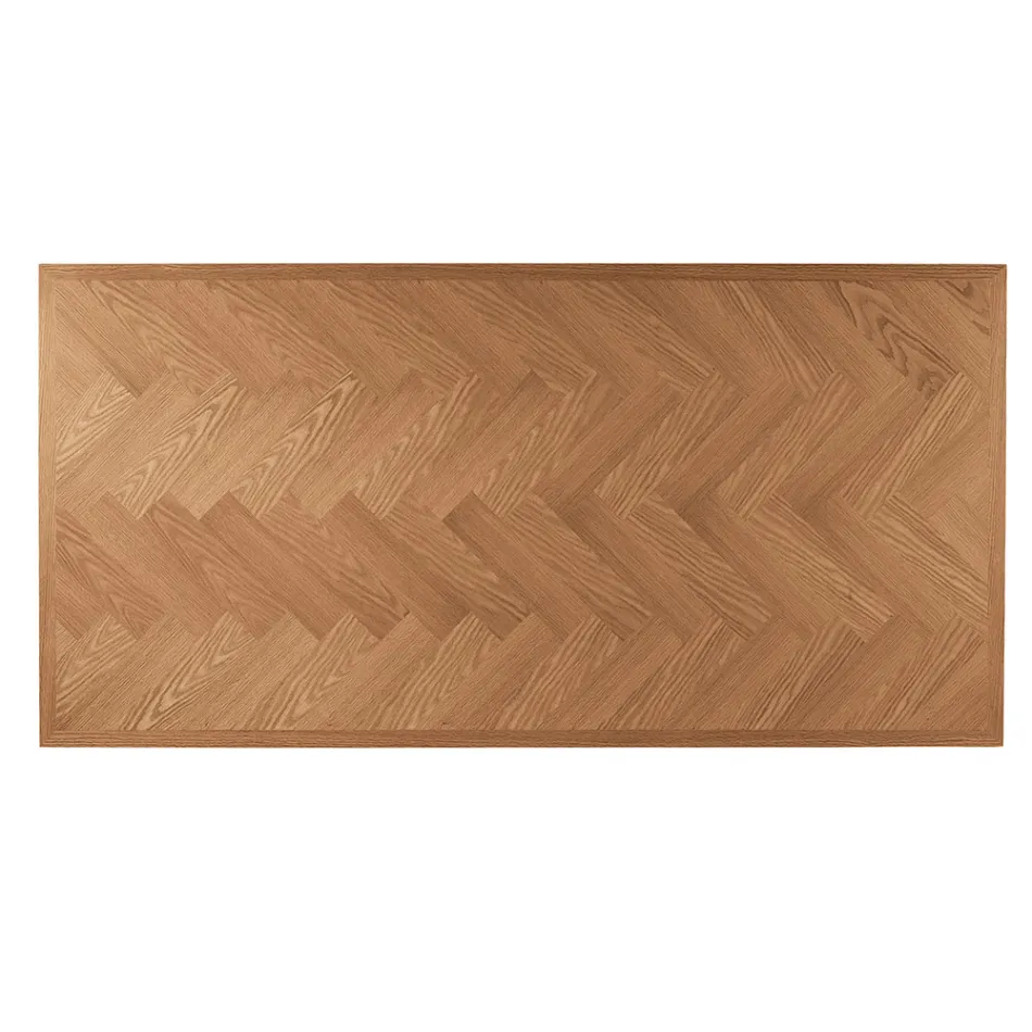 Table fixe 180x90 cm en chêne et piètement en fer - Lega Viadurini