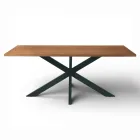 Table fixe 180x90 cm en chêne et piètement en fer - Lega Viadurini