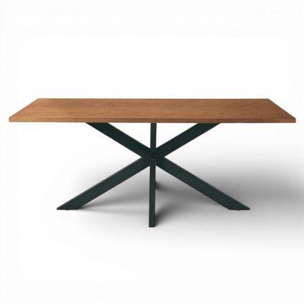 Table fixe 180x90 cm en chêne et piètement en fer - Lega Viadurini
