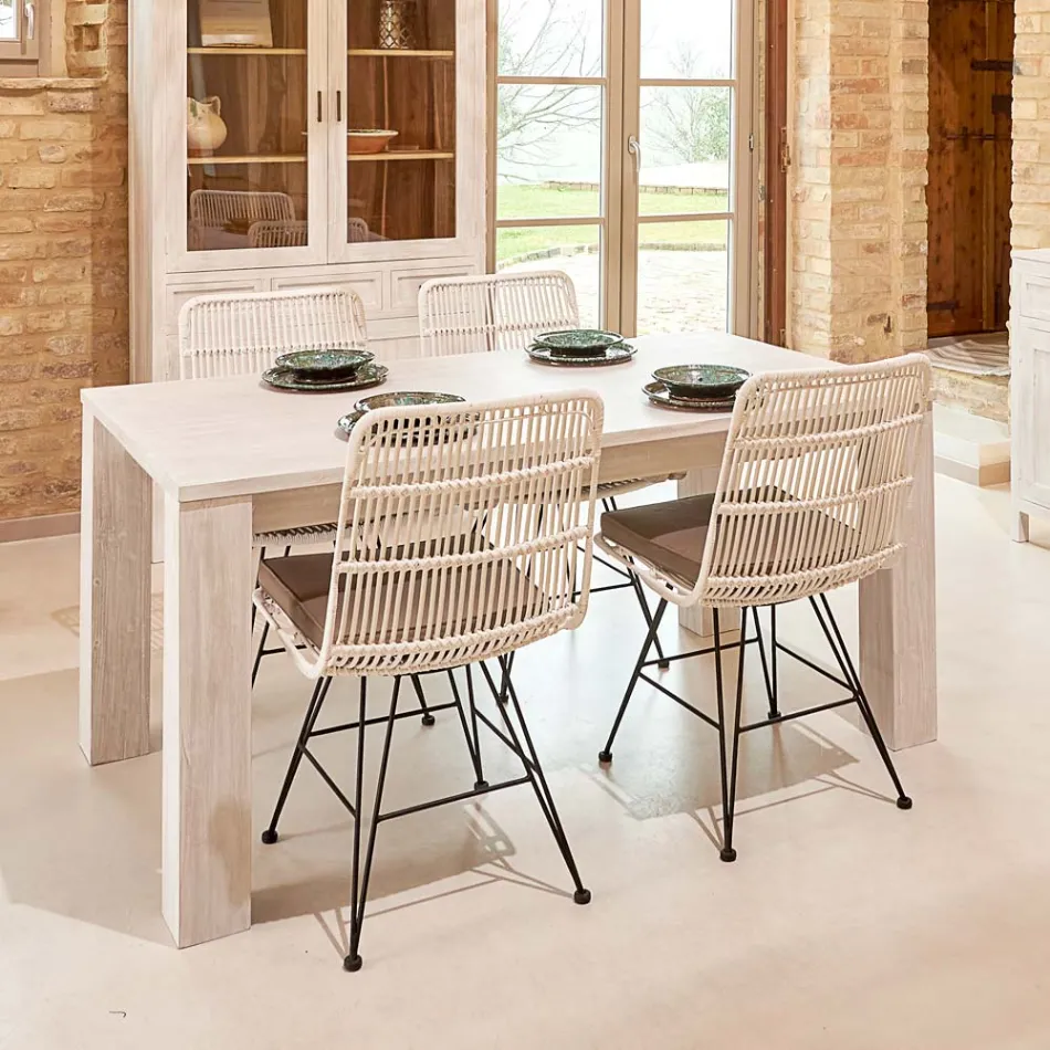 Table de salon fixe 190 x 100 cm en teck massif - Flamand Viadurini