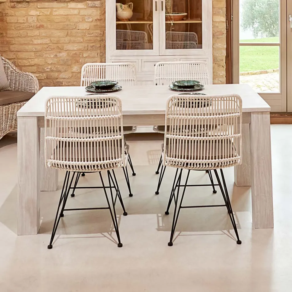 Table de salon fixe 190 x 100 cm en teck massif - Flamand Viadurini