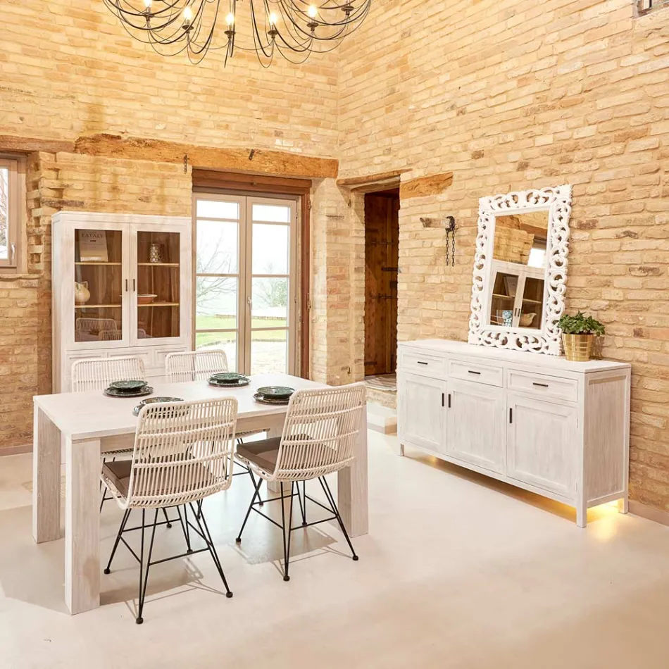 Table de salon fixe 190 x 100 cm en teck massif - Flamand Viadurini