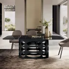 Table fixe 210x110 cm avec plateau en céramique effet marbre - Tano Viadurini