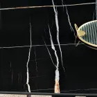 Table fixe 210x110 cm avec plateau en céramique effet marbre - Tano Viadurini
