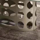 Table fixe 210 x 110 cm avec plateau en verre cannelé, fabriquée en Italie - Tano Viadurini