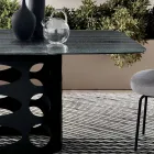 Table fixe 210 x 110 cm avec plateau en verre cannelé, fabriquée en Italie - Tano Viadurini