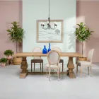 Table fixe 240x100 cm en pin naturel vieilli - Africo Viadurini