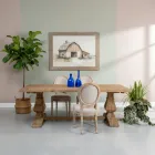 Table fixe 240x100 cm en pin naturel vieilli - Africo Viadurini