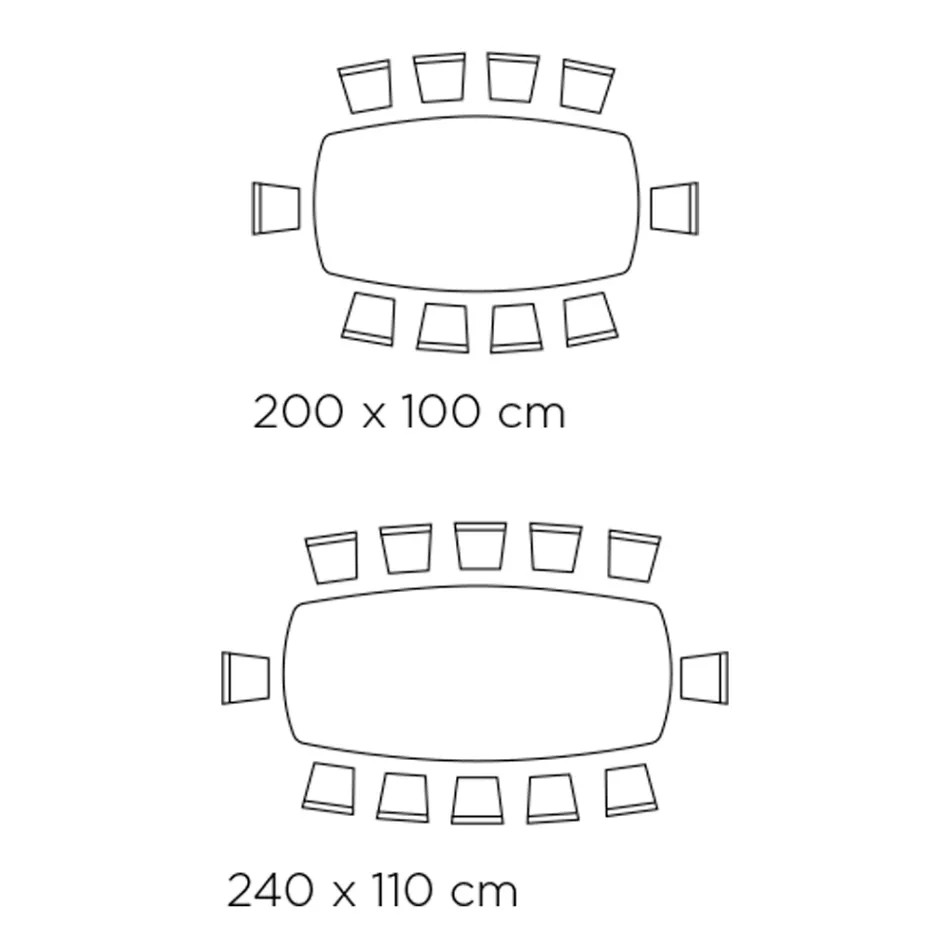 Table fixe en forme de tonneau avec base en frêne noyer Canaletto fabriquée en Italie - Nord Viadurini