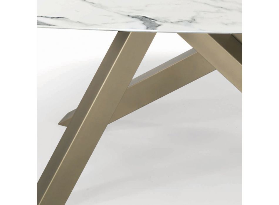 Table tonneau fixe avec plateau en stratifié fabriquée en Italie - Settimmio Viadurini