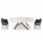 Table tonneau fixe avec plateau en stratifié fabriquée en Italie - Settimmio Viadurini