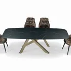 Table tonneau fixe avec plateau en stratifié fabriquée en Italie - Settimmio Viadurini