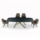 Table tonneau fixe avec plateau en stratifié fabriquée en Italie - Settimmio Viadurini