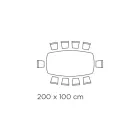 Table Fixe de Forme Tonneau en Céramique et Bois de Frêne Fabriquée en Italie - Nord Viadurini