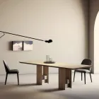 Table Fixe avec Base avec Carrés Décoratifs Fabriquée en Italie - Maugrim Viadurini