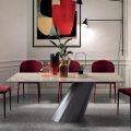 Table Fixe avec Base en Acier et Plateau en Céramique Made in Italy - Pantalon