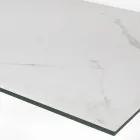 Table Fixe avec Base en Acier et Plateau en Céramique Made in Italy - Pantalon Viadurini