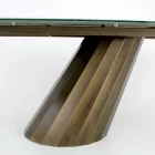 Table Fixe avec Base en Acier et Plateau en Céramique Made in Italy - Pantalon Viadurini