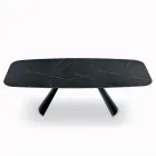 Table Fixe avec Base en Acier Noir et Plateau en Stratifié Fabriquée en Italie - Verres Viadurini