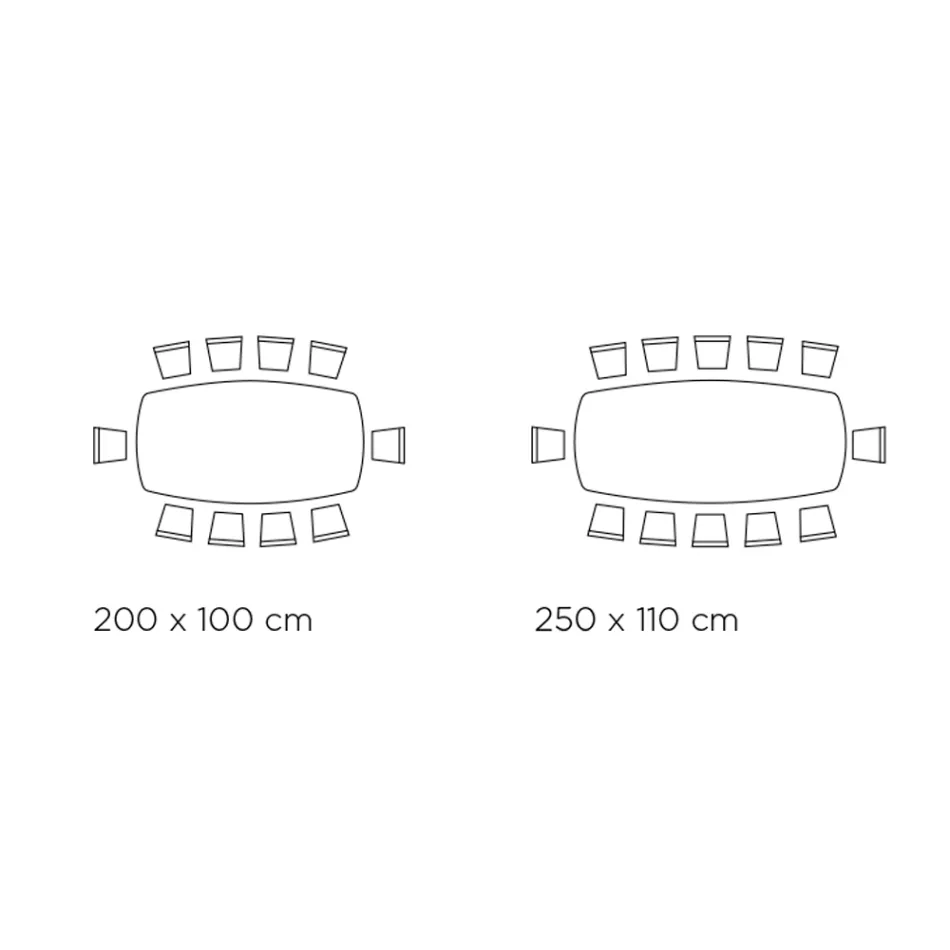 Table Fixe avec Base en Acier Noir et Plateau en Stratifié Fabriquée en Italie - Verres Viadurini