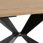 Table Fixe avec Base en Métal et Plateau en Chêne Plaqué - Marine Viadurini