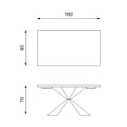 Table Fixe avec Base en Métal et Plateau en Chêne Plaqué - Marine Viadurini